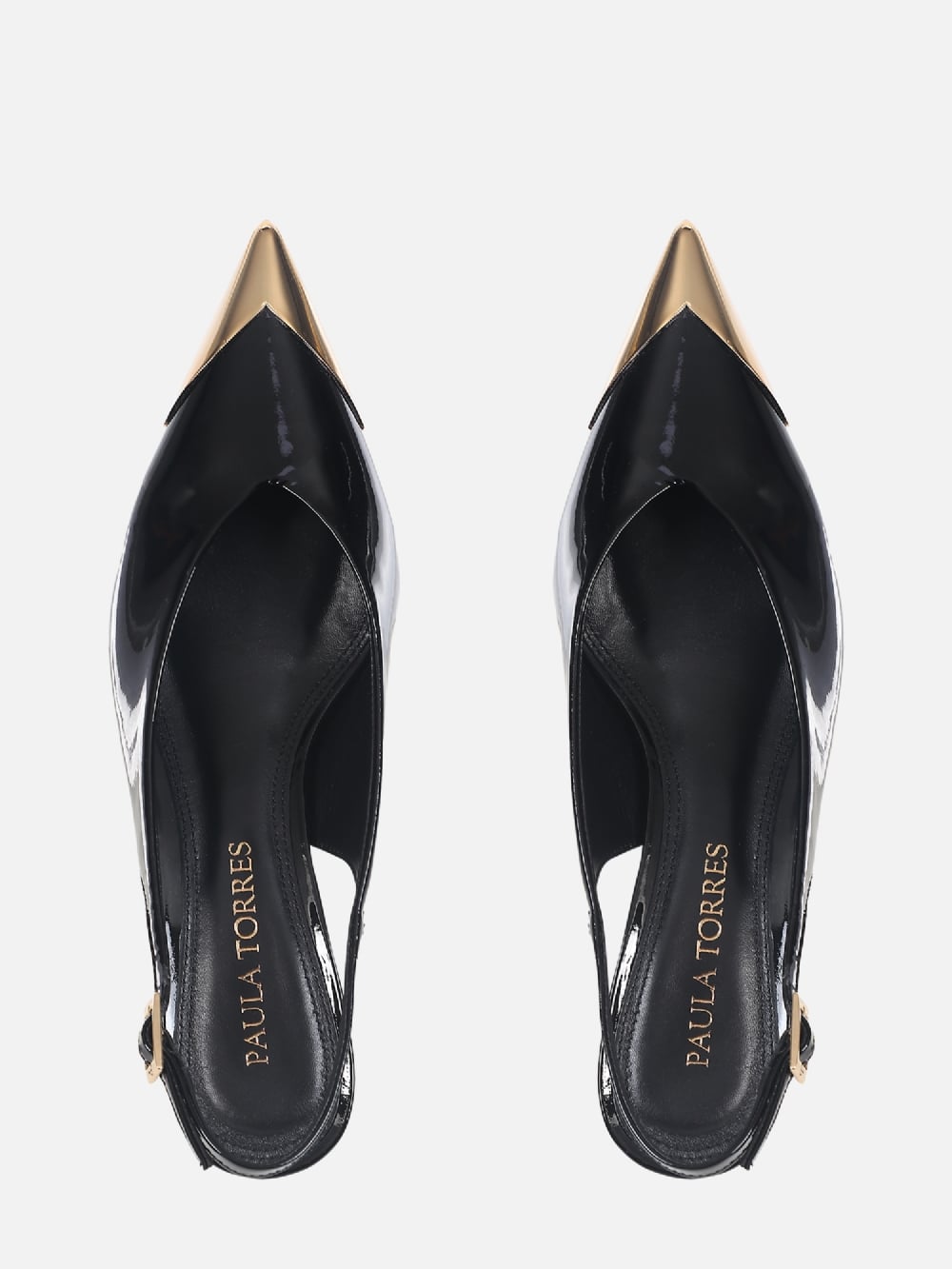 SCARPIN DE COURO VERNIZ LIZ PRETO SALTO BAIXO