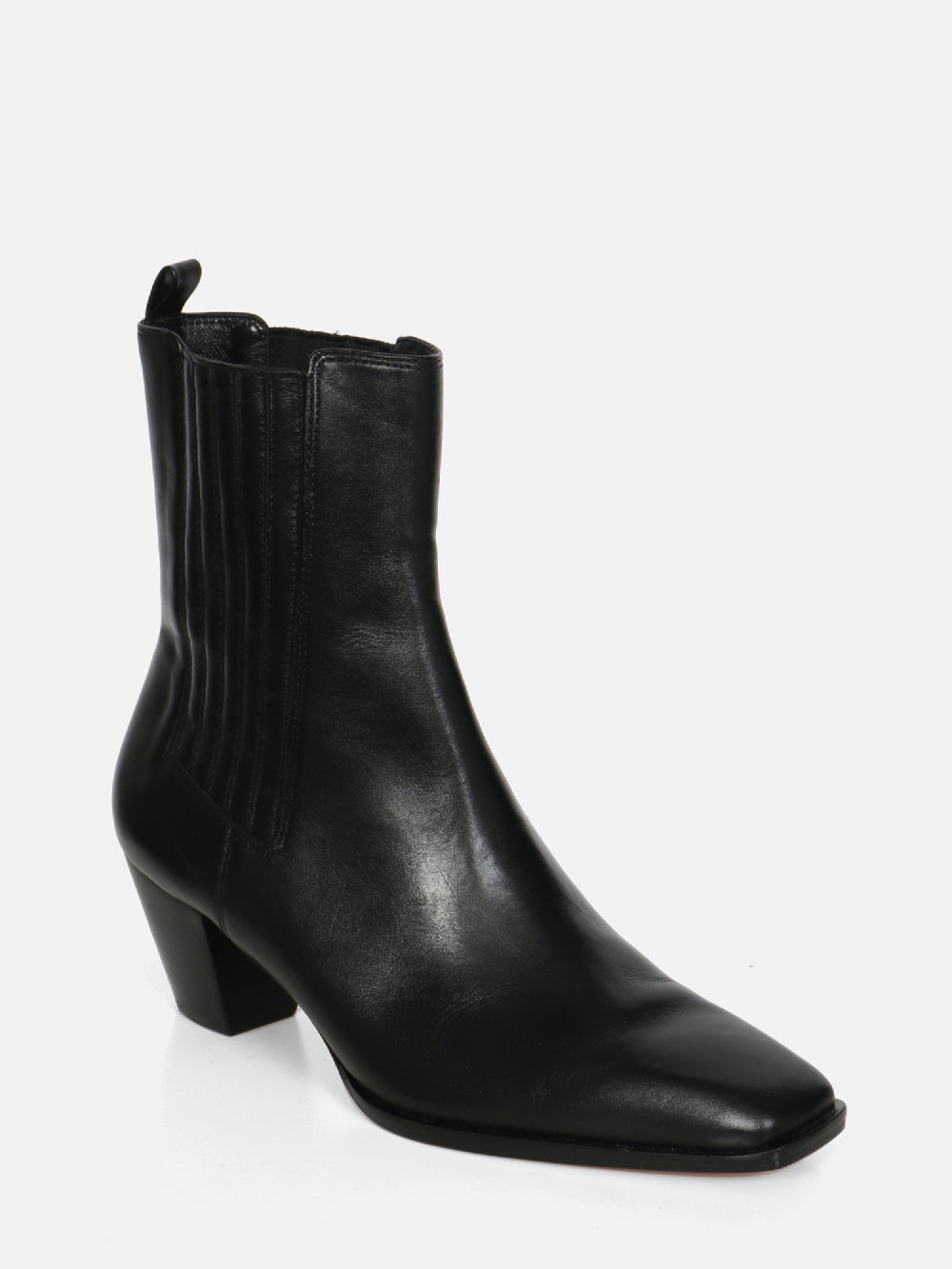 BOTA DE COURO CICI PRETO CHELSEA SALTO MÉDIO