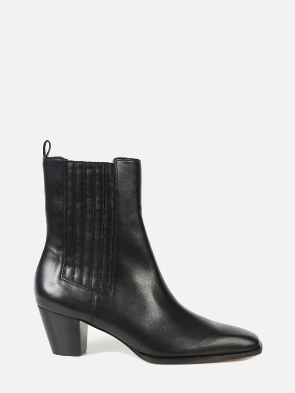 BOTA DE COURO CICI PRETO CHELSEA SALTO MÉDIO
