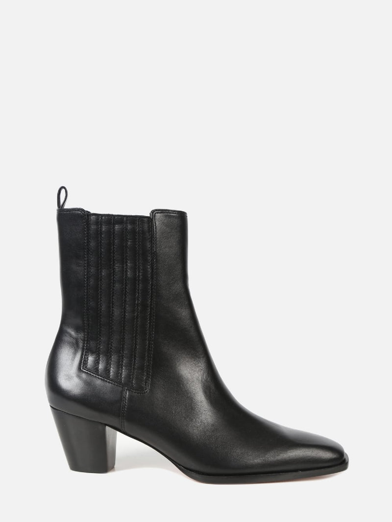 BOTA DE COURO CICI PRETO CHELSEA SALTO MÉDIO