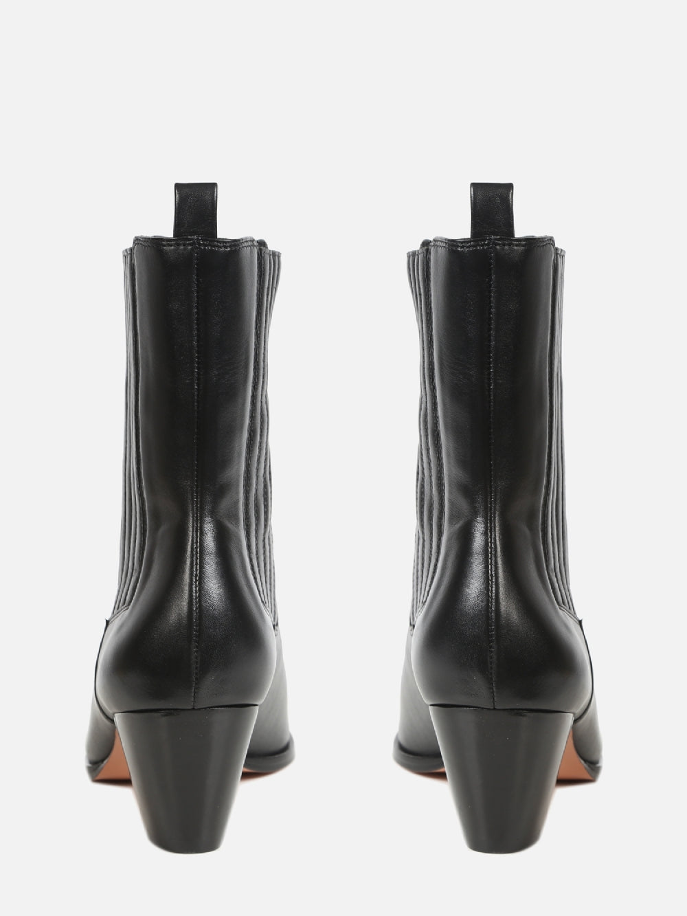 BOTA DE COURO CICI PRETO CHELSEA SALTO MÉDIO