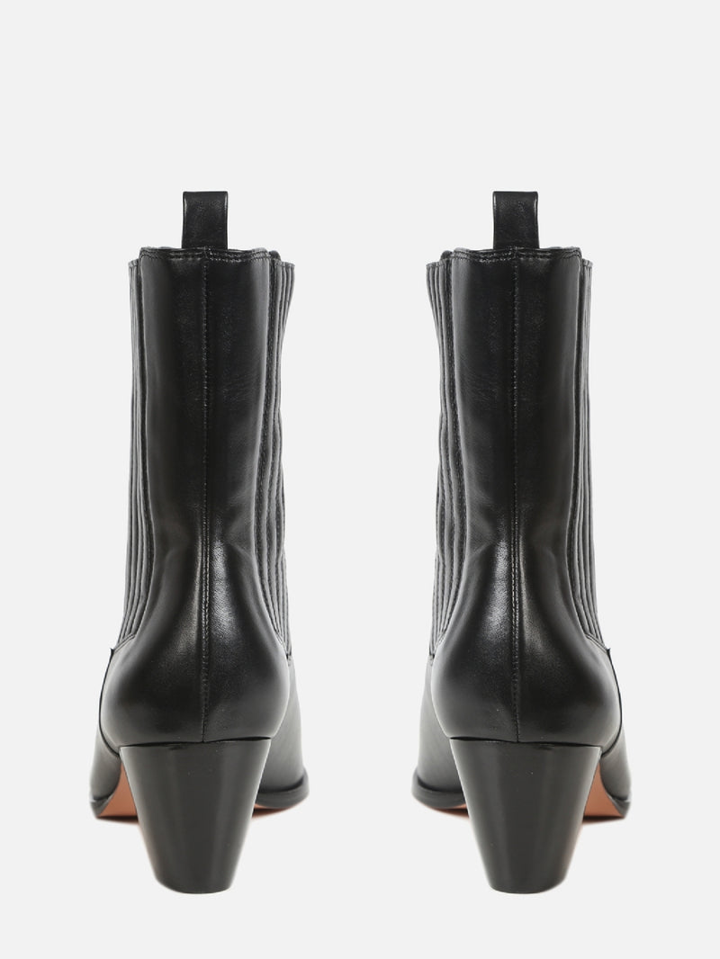 BOTA DE COURO CICI PRETO CHELSEA SALTO MÉDIO