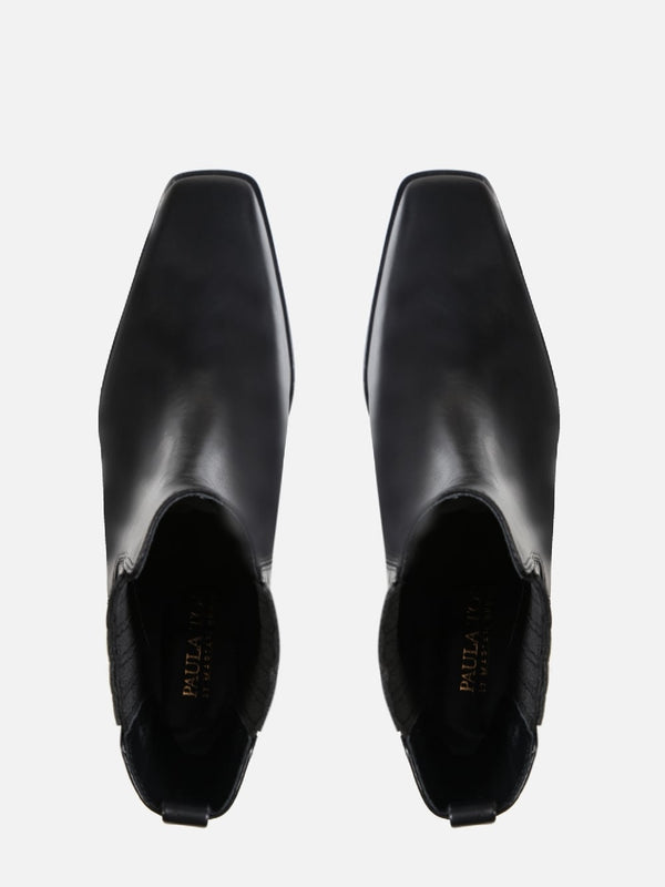 BOTA DE COURO CICI PRETO CHELSEA SALTO MÉDIO