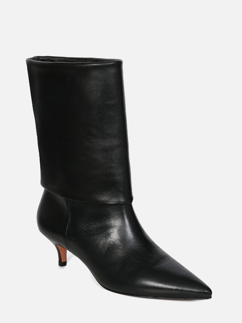 BOTA DE COURO NINI PRETO SALTO BAIXO