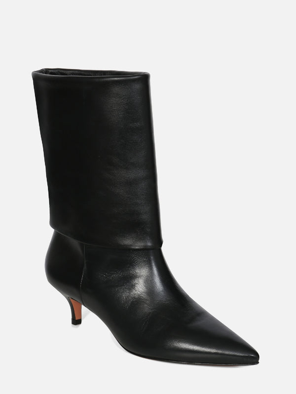 BOTA DE COURO NINI PRETO SALTO BAIXO