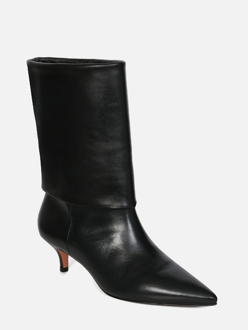 BOTA DE COURO NINI PRETO SALTO BAIXO
