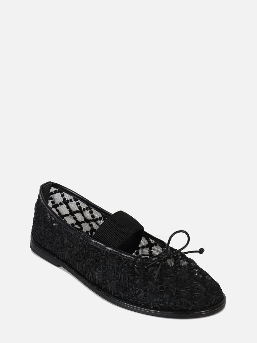 SAPATILHA EM TELA BORBADA VALENTINA PRETO MARY JANE