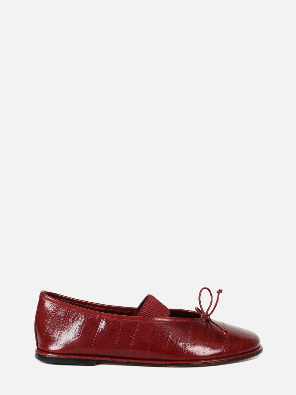 SAPATILHA EM COURO VALENTINA BURGUNDY MARY JANE