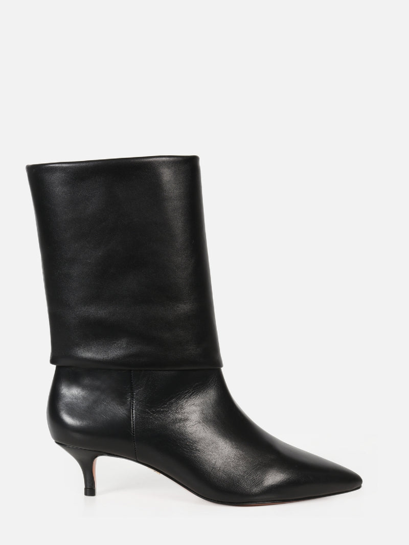 BOTA DE COURO NINI PRETO SALTO BAIXO