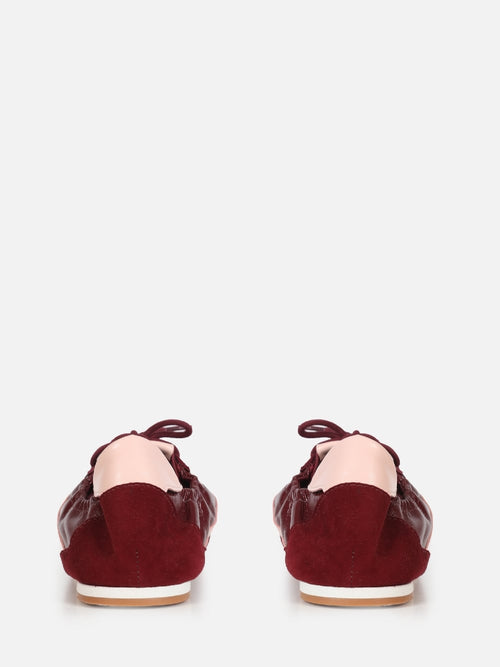 TÊNIS SNEAKERINA JOLIE EM COURO BURGUNDY AMARRAÇÃO