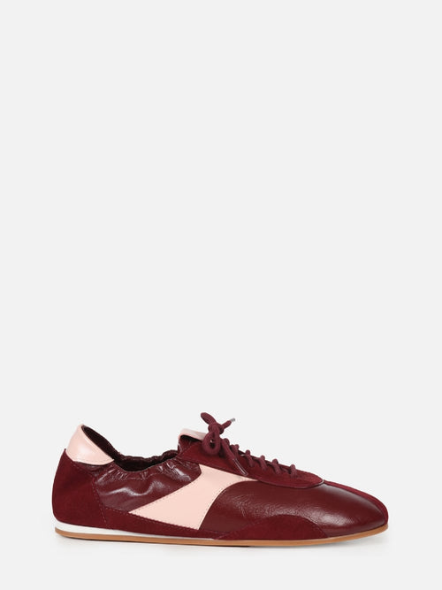 TÊNIS SNEAKERINA JOLIE EM COURO BURGUNDY AMARRAÇÃO