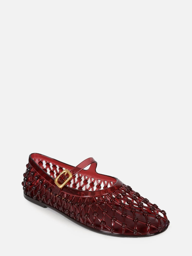 SAPATILHA LARA JELLY BURGUNDY BICO REDONDO FIVELA