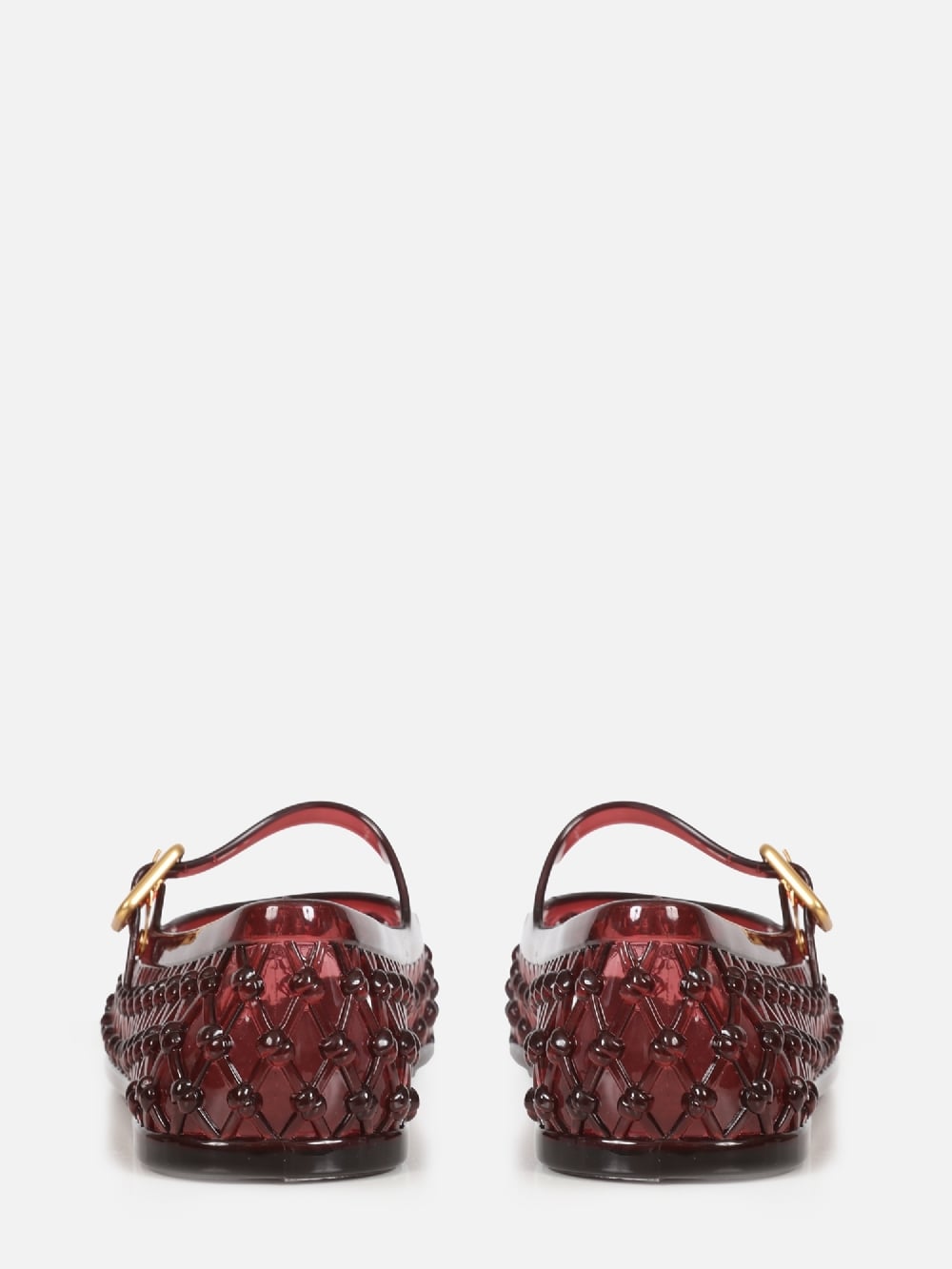 SAPATILHA LARA JELLY BURGUNDY BICO REDONDO FIVELA