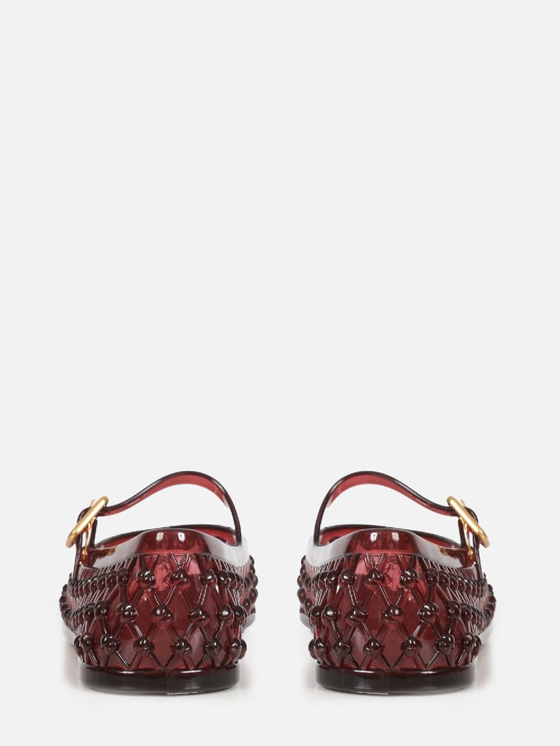 SAPATILHA LARA JELLY BURGUNDY BICO REDONDO FIVELA