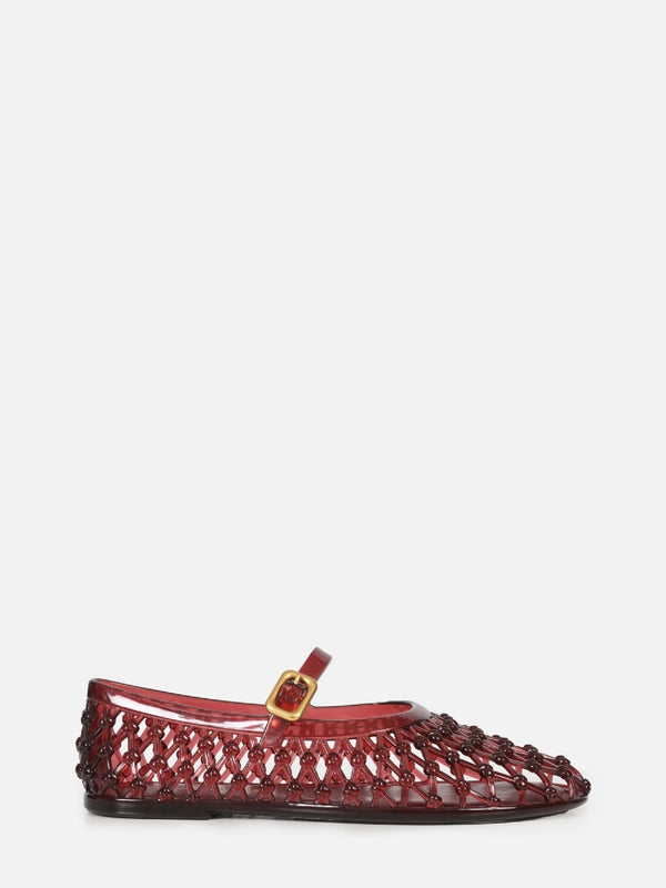 SAPATILHA LARA JELLY BURGUNDY BICO REDONDO FIVELA