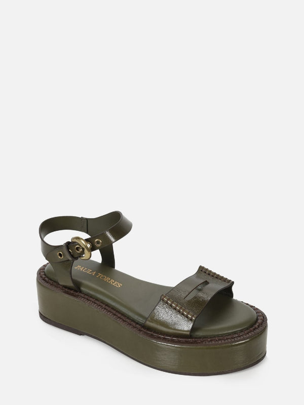 FLATFORM EM COURO LANA MUSGO