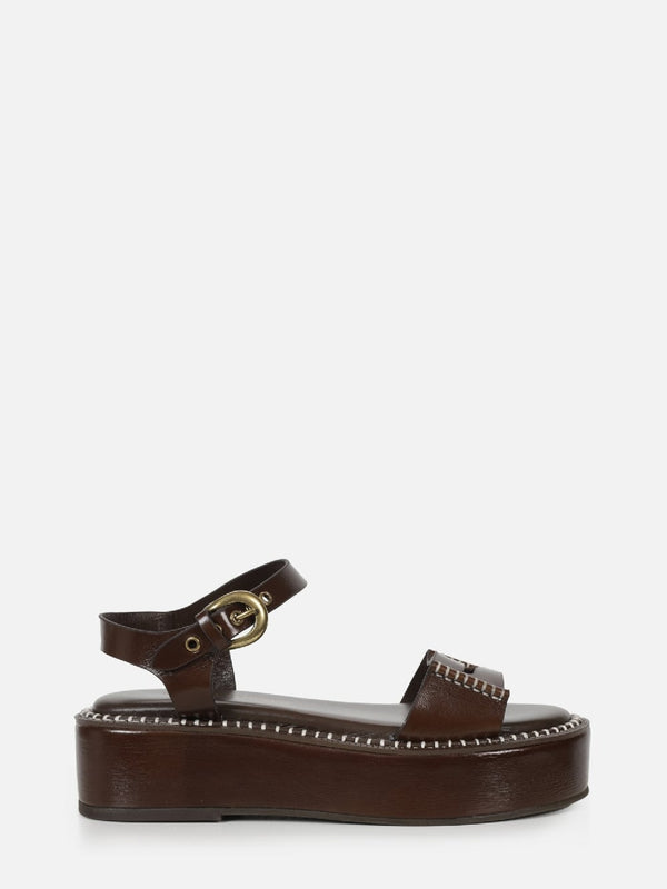 FLATFORM EM COURO LANA CAFÉ