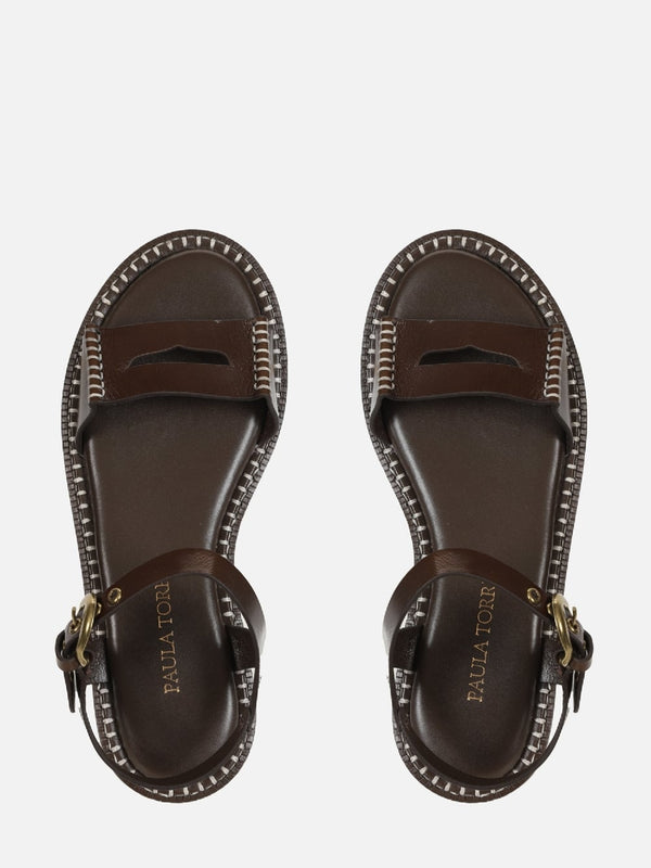 FLATFORM EM COURO LANA CAFÉ