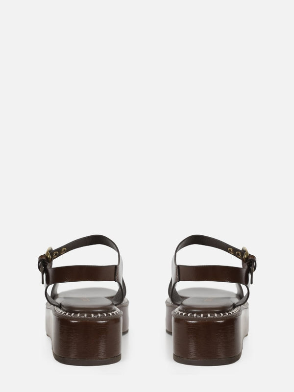 FLATFORM EM COURO LANA CAFÉ