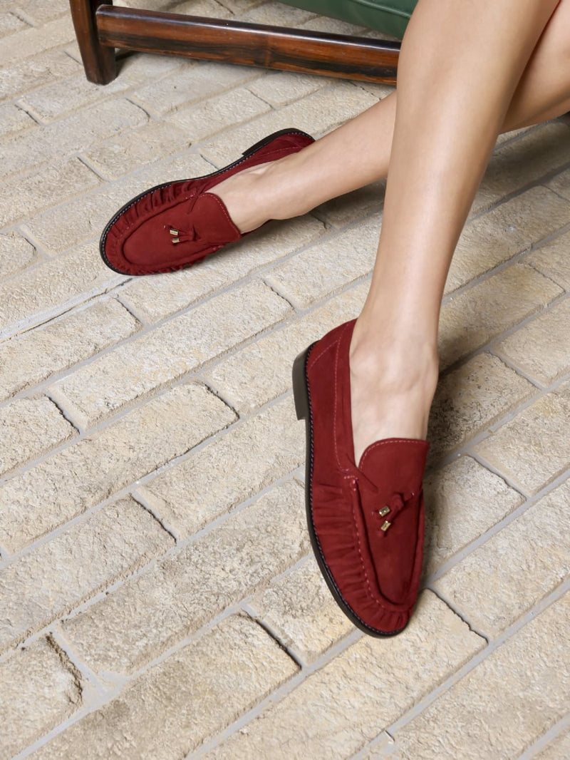 MOCASSIM DE CAMURÇA ELEONOR BURGUNDY