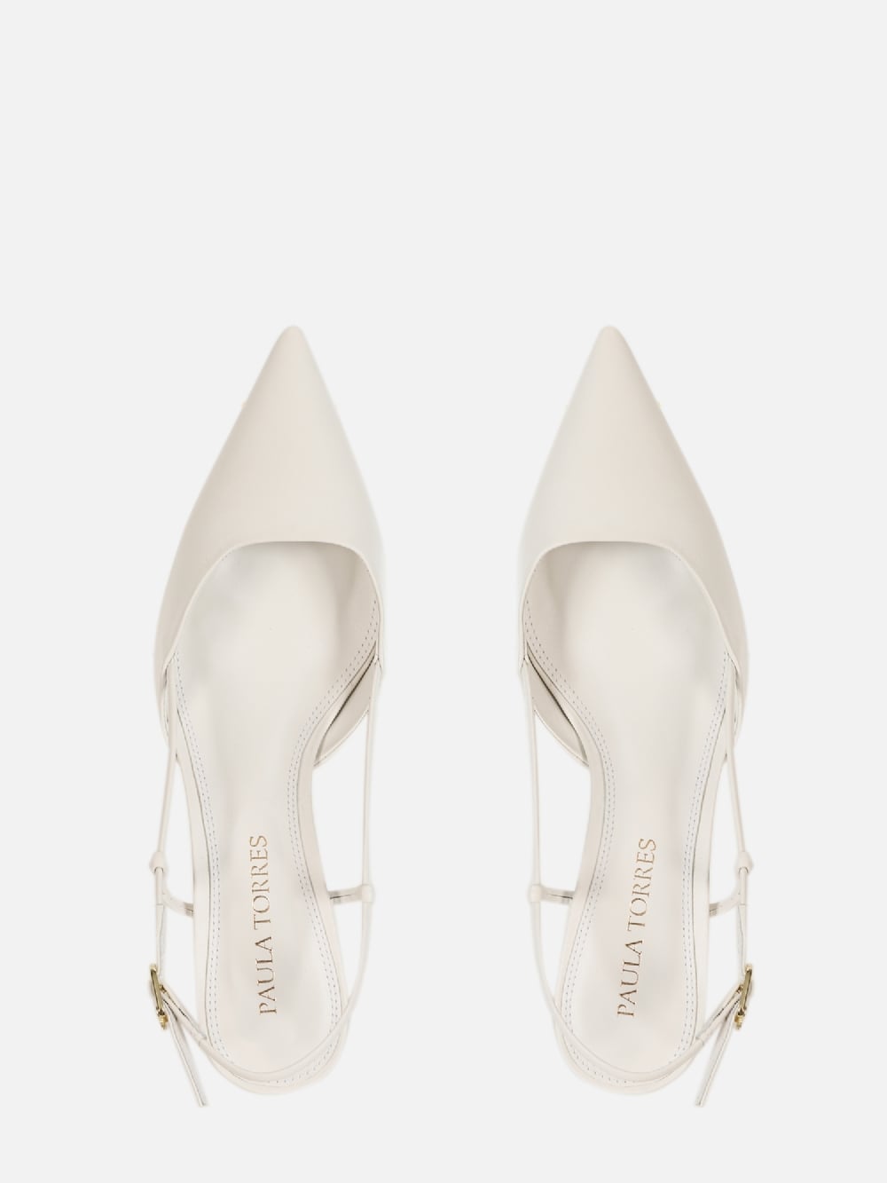 SCARPIN EM COURO CASSIE OFF WHITE SALTO BAIXO