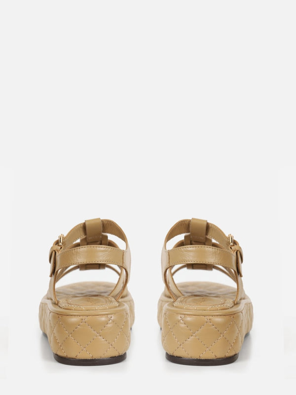 FLATFORM EM COURO ELISE SAFARI COM MATELASSÊ