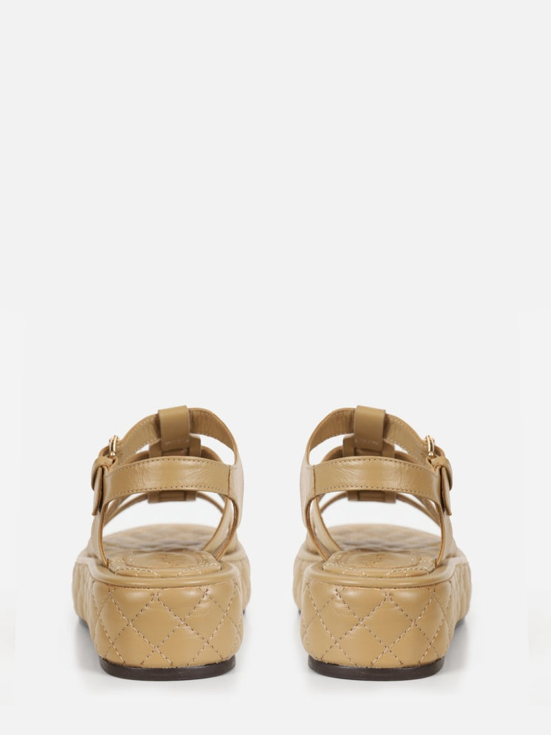 FLATFORM EM COURO ELISE SAFARI COM MATELASSÊ