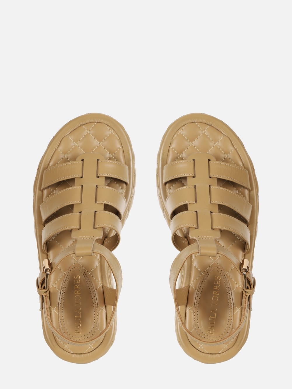 FLATFORM EM COURO ELISE SAFARI COM MATELASSÊ