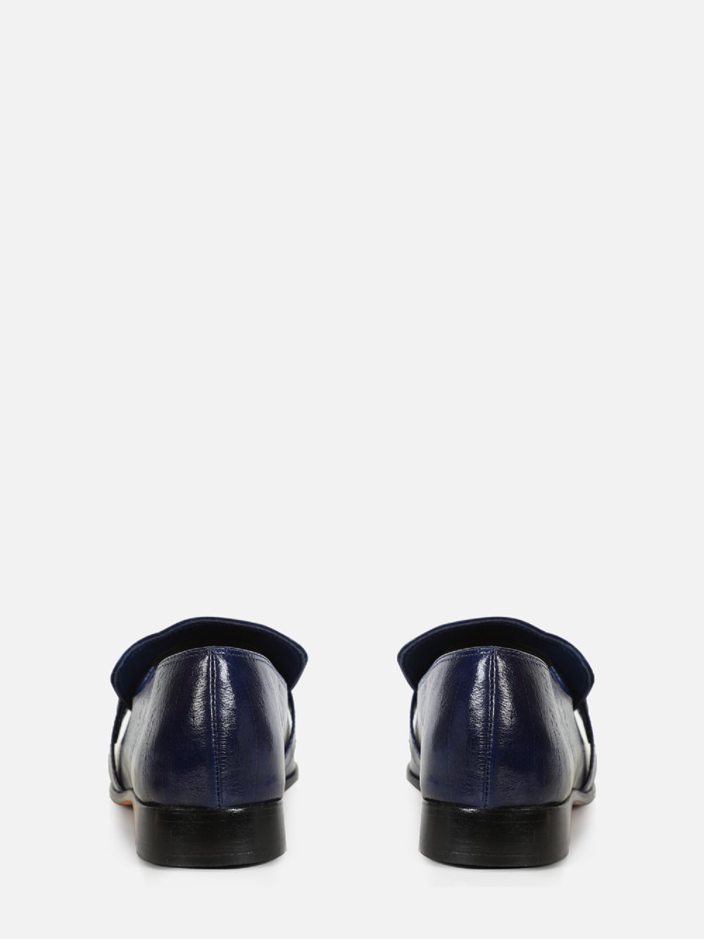 MOCASSIM EM COURO CHIARA DARK BLUE BICO QUADRADO