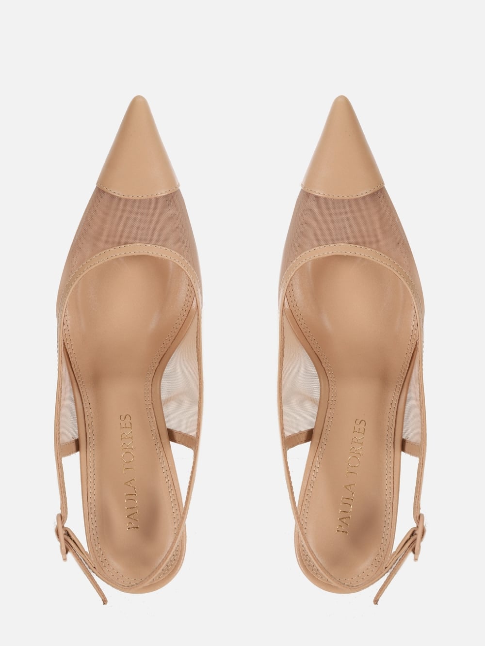 SCARPIN EM TELA JOLIE NUDE SALTO MÉDIO FINO