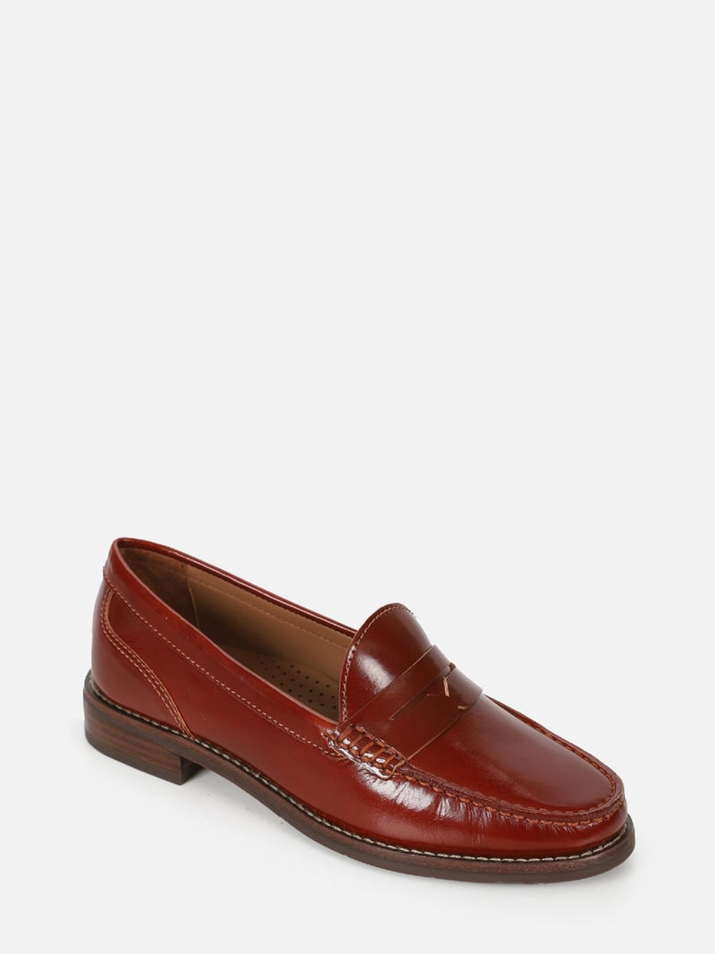 MOCASSIM EM COURO CASSIE TELHA