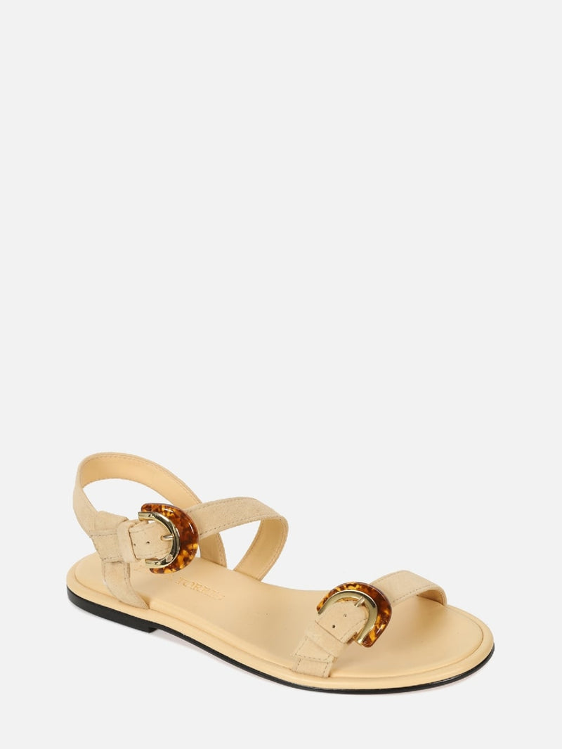 RASTEIRA EM CAMURÇA CASSIE LIGHT BUTTER FIVELA TARTARUGA