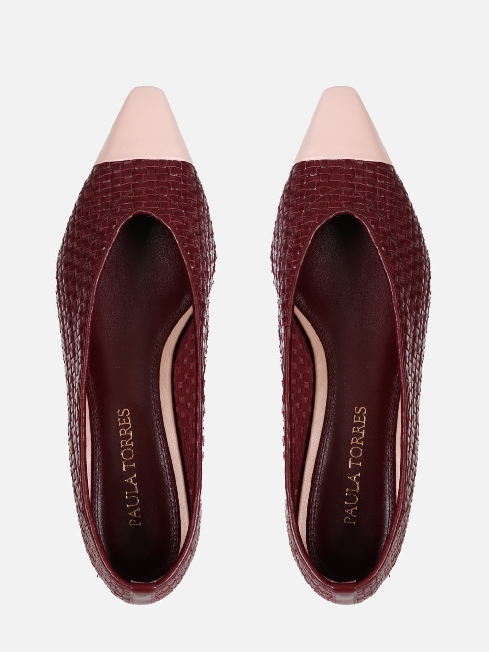 SAPATILHA EM COURO ALICIA BURGUNDY TRESSE BIQUERA