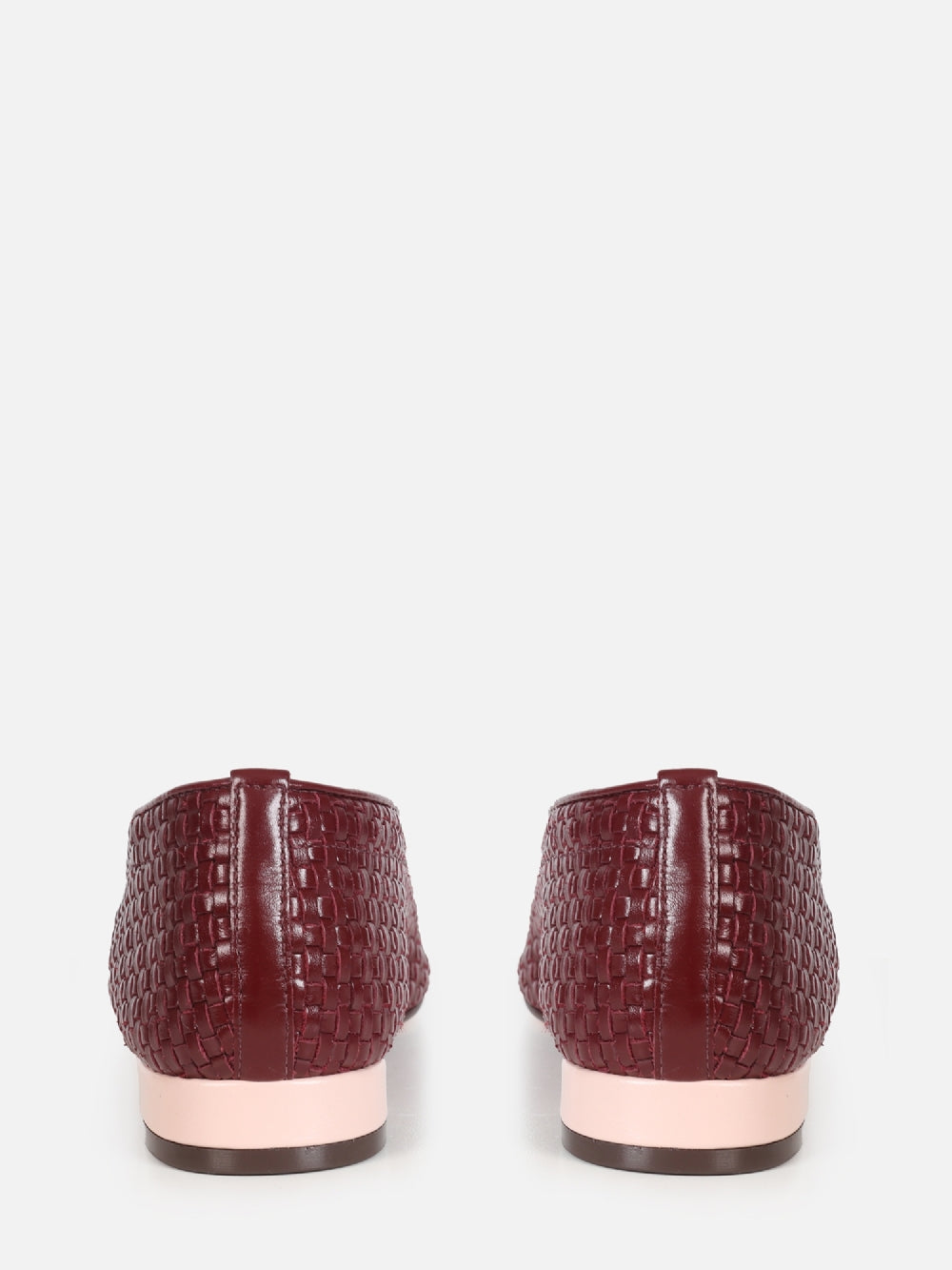 SAPATILHA EM COURO ALICIA BURGUNDY TRESSE BIQUERA