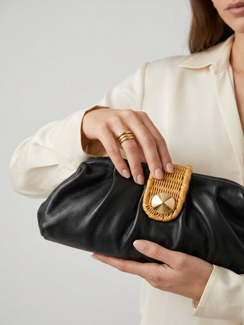 BOLSA ANNE EM COURO PRETO