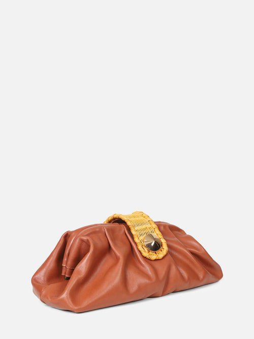 BOLSA ANNE EM COURO CARAMELO