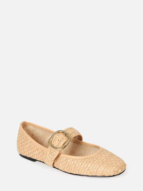 SAPATILHA EM RAFIA CECILIA MARY JANE NATURAL