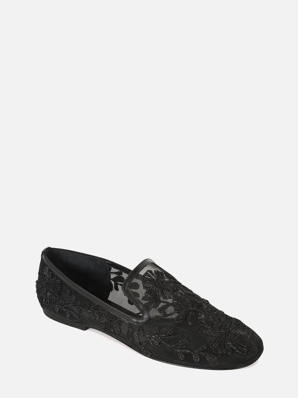 MOCASSIM EM TELA BORDADA BELLE PRETO