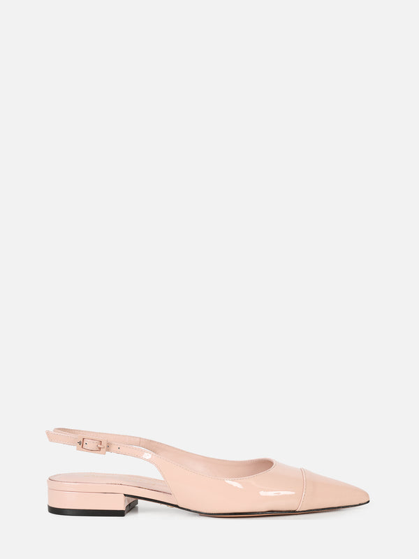 SAPATILHA EM COURO VERNIZ MARIE ROSA SLINGBACK BICO FINO