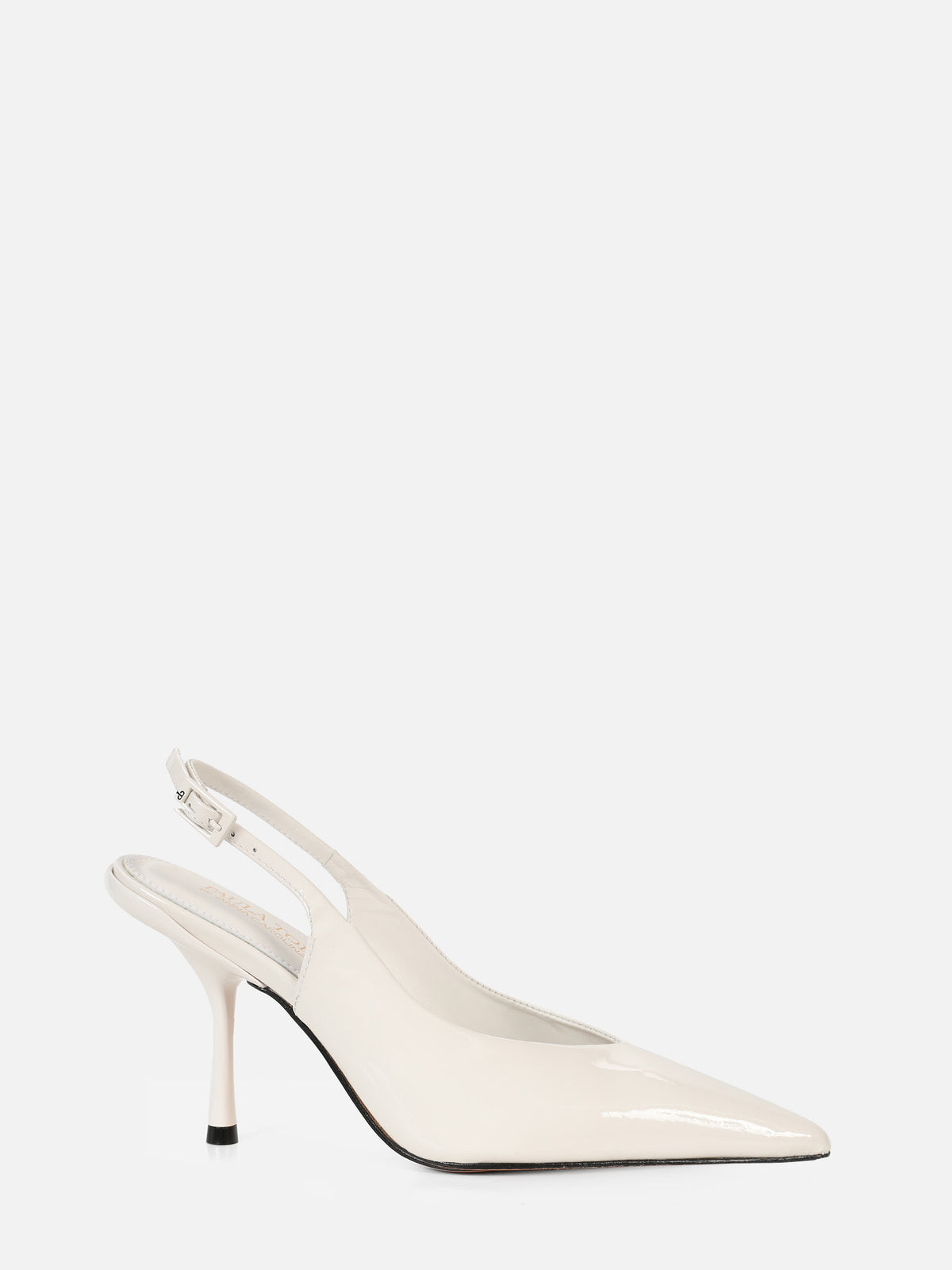 SCARPIN EM COURO VERNIZ AGNES OFF WHITE SALTO ALTO FINO SLINGBACK