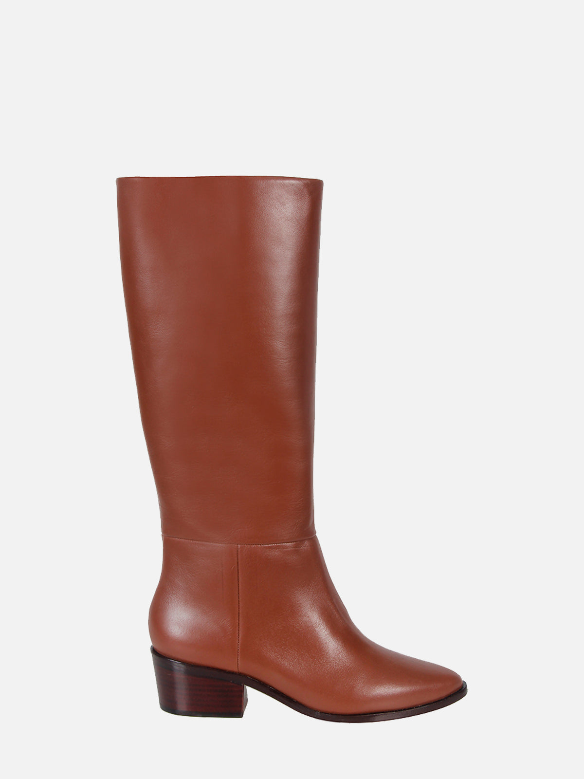 BOTA EM COURO LEA APPLE CANO ALTO SALTO BAIXO