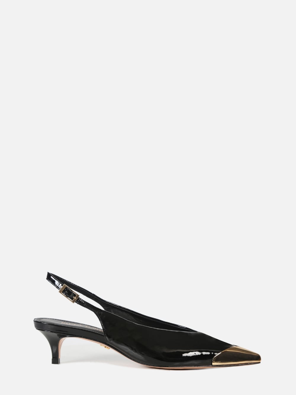 SCARPIN DE COURO VERNIZ LIZ PRETO SALTO BAIXO