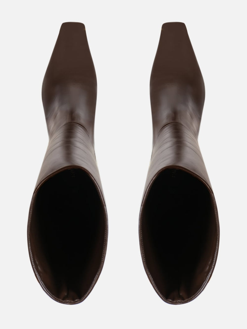 BOTA DE COURO MARICI CAFÉ CANO ALTO