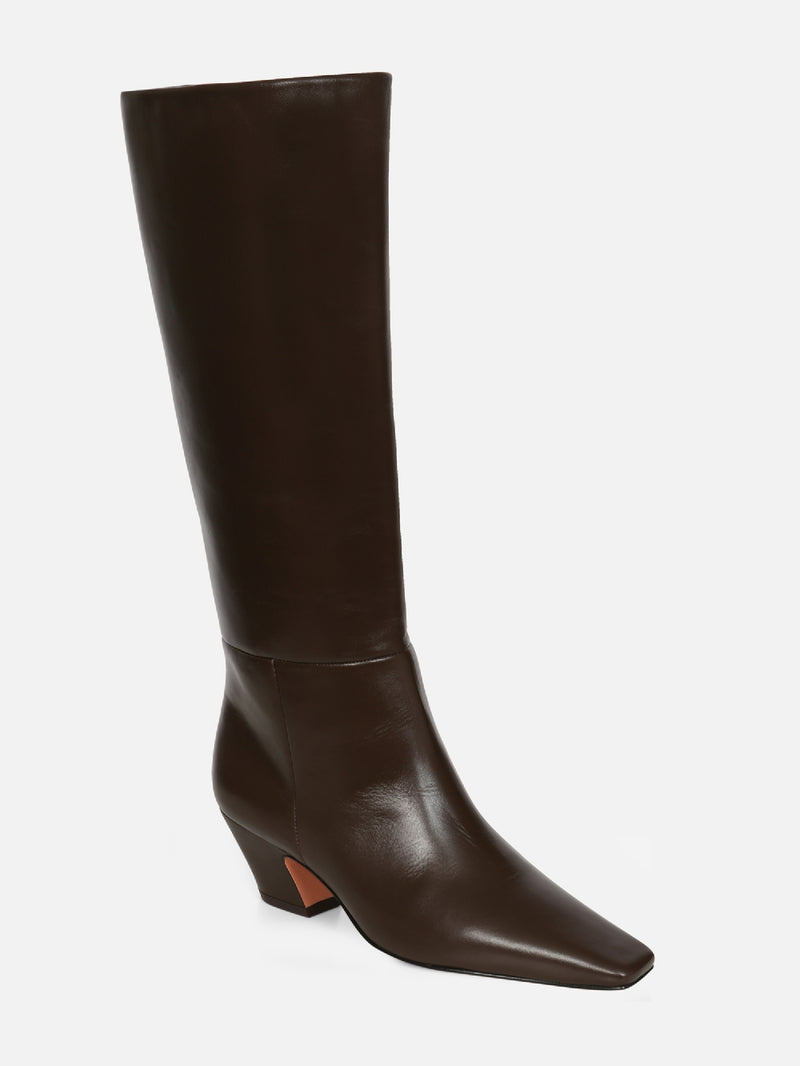 BOTA DE COURO MARICI CAFÉ CANO ALTO