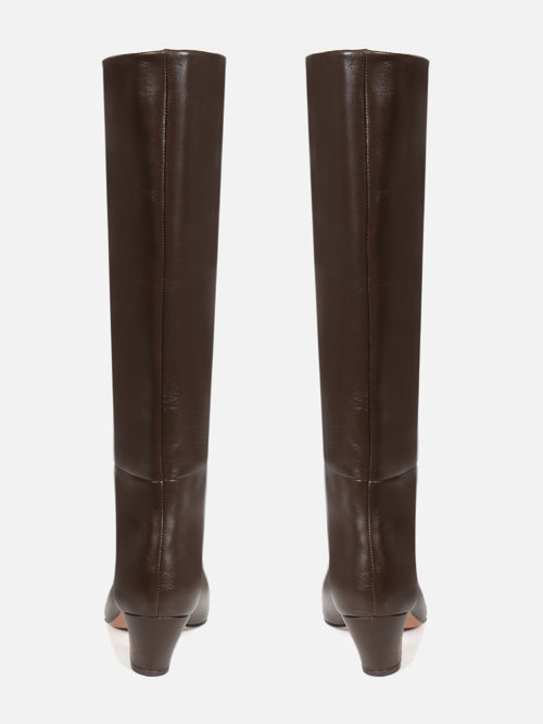 BOTA DE COURO MARICI CAFÉ CANO ALTO